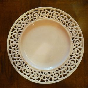 Punchwork decorative ivory plate